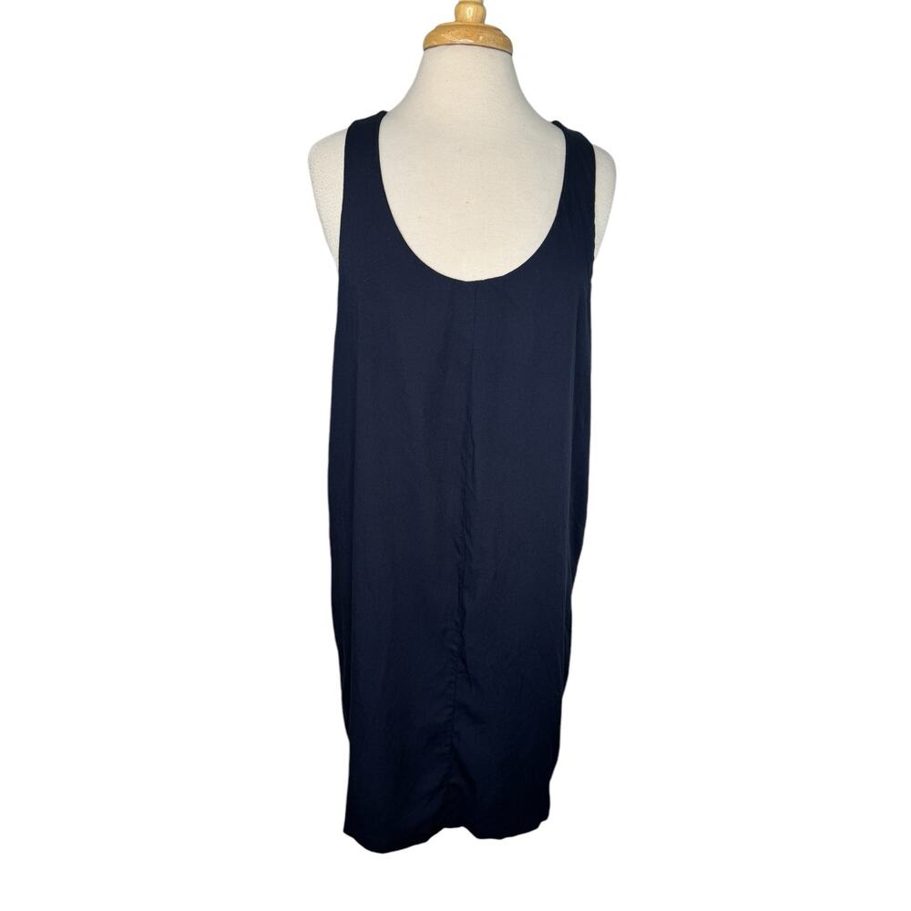 Vintage Navy Blue Maternity Overalls Dress Size 10 80s 90s Made in USA Jumper